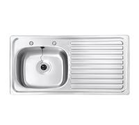 JASSFERRY Stainless Steel Kitchen Sink, Right Hand Drainer Inset Drop-in Single 1 Bowl, 930 x 480 mm, Two Pre-drilled Tap Hole