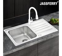 Jassferry Stainless Steel Kitchen Sink Single One Welding Bowl Reversible Drainer