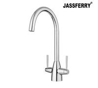 Jassferry Swan Neck Mixer Tap Kitchen Sink Swivel Round Spout Chrome