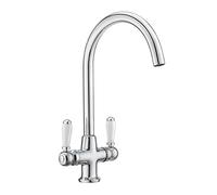JASSFERRY Traditional Kitchen Sink Mixer Tap Twin Lever Quarter Turn Ceramic Handle