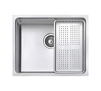 JASSFERRY Undermount Kitchen Sink Single Deep Bowl with Stainless Steel Dish Drainer Rack with Strainer Waste, 540 x 440 mm