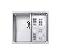 JASSFERRY Undermount Kitchen Sink Single Deep Bowl with Stainless Steel Dish Drainer Rack with Strainer Waste, 490 x 440 mm