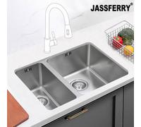 Jassferry Undermount Stainless Steel Kitchen Sink 1.5 Bowl Lefthand Smaller Bowl