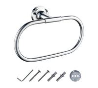 JASSFERRY Wall Mounted Oval Towel Ring Luxury Modern Design Bath Hand Towel Holder Hanger Polished Chrome