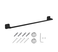 JASSFERRY Wall Mounted Towel Rail 600 mm Single Mount Bath Towel Storage Bar Rod Black