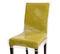 Jassoka Plastic Dining Room Chair Covers Set of 4, 21x20 Inch Seat Covers for Dining Chairs，Anti Stain, Anti Cat Scratch, Waterproof and Easy to Clean Plastic Seat Cover Protector