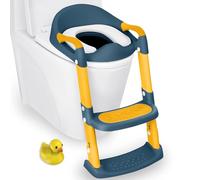 JASSONE Potty Training Seat, Toddler Step Stool, 2 in 1 Potty Training Toilet for Kids, Baby Seat with Splash Guard and Anti-Slip Pad for Boys Girls Potty Training, Blue