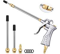 JASTIND Industrial Blow Gun with Brass Adjustable Nozzle, 8-14 Inch Extension, High Volume Air Tool Dust Blower for Air Compressor Attachments