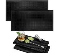 Jastown 12" x 6" Silicone Bar Mat Spill Mat for Home Bar, Home Bar Accessories, Coffee Mat, Beer Mats for Home Pub, Bar Gifts, Cocktail Accessories, Personalised Bar Runner (2PCS)