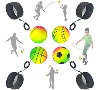 Jastown Neon Spring Balls, ball on a string, wrist rebound balls, exercises the fingers,ball on elastic, Hand eye coordination training,rubber balls on a string for kids，4 pcs