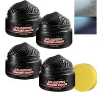 JASUBAI Car Plastic Restorer Black Trim Restorer, Black Ceramic Coating for Faded Bumpers, Dashboards Interior Trim, UV Protection Scratch Remover, Long-Lasting Finish for Plastic Rubber (4Pcs)