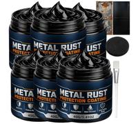 JASUBAI Metal Rust Protection Black Repair Paste, Long-Lasting Rust | Black Rust Converter & Metal Primer Paste, Quick-Drying Rust Protection, Weatherproof Anti-Rust Coating, for Iron Surfaces (6pcs)