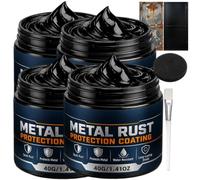 JASUBAI Metal Rust Protection Black Repair Paste, Long-Lasting Rust | Black Rust Converter & Metal Primer Paste, Quick-Drying Rust Protection, Weatherproof Anti-Rust Coating, for Iron Surfaces (4pcs)