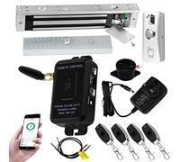 jasugKEY Premium Smart APP Unlocking Access Control System Kit, Simplified Wiring Door Lock Set, with Remote Controllers / 280KG Magnetic Lock/DC 12V Power Adapter, Lock Delay Time Adjustable