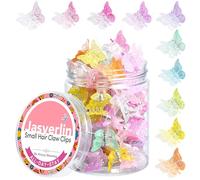 JASVERLIN Glitter Mini Butterfly Hair Clips, Sparkly Colorful Y2K Hair Accessories for Women Girls, 90s Small Kawaii Cute Claw Clips Bling Hairclips Rainbow Assorted Colors 50 Pcs (Dreamy Color)