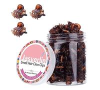 JASVERLIN Small Hair Claw Clips, Fine Thin Short Hair Accessories for Women Girls, Mini Tiny Claw Clip Cute Super Grip Plastic Jaw 50 Pcs (Dark Brown)
