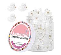 JASVERLIN Small Hair Clips Tiny Claw Clips, Fine Thin Hair Accessories Plastic Mini Clamps Clip for Women Little Girl Styling, Non-Slip Strong Grip Jaw 50pcs (Clear)