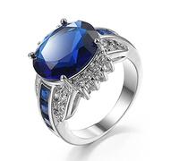 Jasxeyo Men's Rings, Sapphire Ring, Trendy Rings, Sapphire Rings for Men, Chunky Rings, The First Choice for Father's Day and Valentine's Day Gifts, Fashionable and Generous, Thick and Dominant. (6