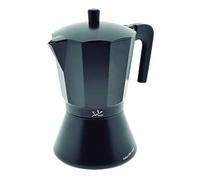 Jata CFI9 - Italian Induction Coffee Maker, Capacity 9 Cups, Suitable for All Types of Hobs, Aluminium Body, Black