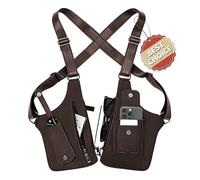 JATCWBO Tactical Underarm Shoulder Bag,Anti-Theft Chest Pack,Adjustable Leather Crossbody Multi Double Shoulder Armpit Bag, Brown, General, Leisure Travel