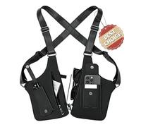 JATCWBO Tactical Underarm Shoulder Bag,Anti-Theft Chest Pack,Adjustable Leather Crossbody Multi Double Shoulder Armpit Bag, Black, General, Leisure Travel
