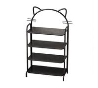 JATIBOSH 4 tier Shoe Storage Rack, Compact Single Shoerack Stand for Slim Space, Stackable Tall Thin Show Tower, Vertical Iron Shelves, for Hallways, Kitchens, Bedrooms Tidy Organizer.