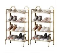 JATIBOSH 4 tier Shoe Storage Rack, Compact Single Shoerack Stand for Slim Space, Stackable Tall Thin Show Tower, Vertical Iron Shelves, for Hallways, Kitchens, Bedrooms Tidy Organizer.