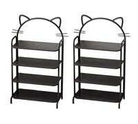 JATIBOSH 4 tier Shoe Storage Rack, Compact Single Shoerack Stand for Slim Space, Stackable Tall Thin Show Tower, Vertical Iron Shelves, for Hallways, Kitchens, Bedrooms Tidy Organizer.