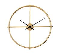 JATIBOSH Minimalist Mute Wall Clock Living Room Bedroom Creative Decorative Clock Round Hunging Clock Nordic Metal Wrought Iron Outdoor Clocks (Batteries Not Included)