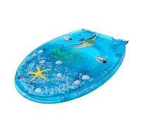 JATIBOSH Ocean Series Art Slow Close Resin Toilet Seat Lid with Cover, with Blue Fish Starfish Cover Acrylic Seats Ocean Series 3D Effects Decorative, for U/V/O Type Toilet, Load Capacity 150KG