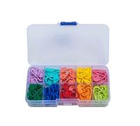 Jatidne 120PCS Stitch Markers Crochet Knitting with Compartment Box Stitch Needle Clip 10 Colors (Box Package)