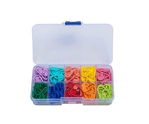 Jatidne 120PCS Stitch Markers Crochet Knitting with Compartment Box Stitch Needle Clip 10 Colors (Box Package)