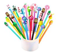 Jatidne Funky Pens for Party Bags with Animal Toppers Kids Pens Party Bag Fillers for Kids Class Gifts Stocking Fillers Pack of 24