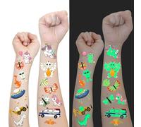 Jatidne Party Bag Fillers for Kids Temporary Tattoo Stickers 300 styles(25 Sheets) Mixed Design(Dinosaur, Unicorn, Butterfly, Car, Space) for Boys and Girls Party Favours Kids Party Games