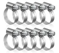 JatilEr 16-27mm Stainless Steel Clips, 10 Pcs Adjustable Clamps for Securing Hoses or Pipes, Vent, Drain, Exhaust, Water Pipe