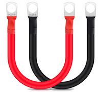 JatilEr 2 Pcs Battery Cables 12v M8, Battery Leads 30cm Battery Link Cables 35mm Pure Copper, Battery Inverter Cable Heavy Duty, for Motorcycle Solar Car Battery Grounding Cable Car Etc
