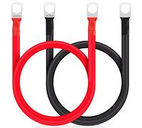 JatilEr 2 Pcs M8 Battery Cables 12V 50cm, 2AWG/35mm² Battery Inverter Cable | Copper Battery Leads, Battery Link Cables with M8 Ring Terminals Copper Wire for Auto Motorcycle Solar RV Marine
