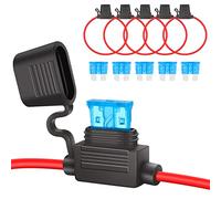 JatilEr 5 Pcs Inline Fuse Holder 16AWG 12V, Waterproof Automotive Fuse Holder Copper Wire with 15A Standard Fuses for Car/Truck/Motorcycle/Boat