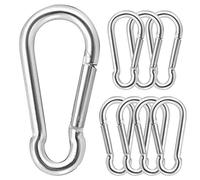 JatilEr 8Pack M6 Spring Snap Hooks, Heavy Duty Metal Clip Steel Key Chain Clip Hook Fit Link Buckle for Gym In/Outdoor Camping Travelling