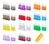 JatilEr Car Fuses - 30 Pcs, 15 Blade Fuses Standard & Mini, 2A-40A, Safety Puller for Car, Camper, Truck, Motorbike