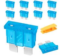 JatilEr Car Standard Blade Fuses 15 Amp, 10 Pcs Automotive Replacement Fuses, Tools With Fuse Puller for Car/RV/Truck/Motorcycle/Boat