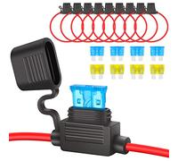 JatilEr Inline Fuse Holders - Waterproof, 12V, 8 Pcs, 16AWG, Copper Wire with 15A/20A Fuses for Car/Truck/Motorcycle/Boat