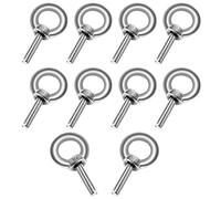 JatilEr M4 Lifting Eye Bolt 10Pcs, 304 Stainless Steel Eye Bolts Hardware, Male Thread Ring Screw for Various Engineering Equipment