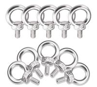 JatilEr M6 Lifting Eye Bolt 10 Pcs, 304 Stainless, Fish Eye Bolt Secure Installation, Screw Rings for Fastening and Suspension
