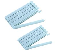 jatimdotin 10 Pcs Food Bag Clips, 15cm 12cm Plastic Sealing Bag Clips, Reusable Storage Bag Clips for Sealing Freezer Bags, Snacks, Nuts, Coffee (Blue)