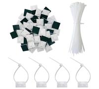 jatimdotin 200Pcs White Cable Ties, 150mm x 2.5mm Premium Nylon Zip Ties with Self-Adhesive Base, Cable Holder, Cable Ties Assortment for Home, Garden, Office and DIY