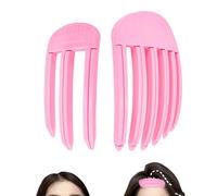 jatimdotin 2Pcs Hair Clips Women, Volume Hair Clips, Fluffy Bangs Hair Shaping Comb, Heatless Curls Root Lifter Tool, Easy Root Lifting Clips for Natural Look (Rose red)