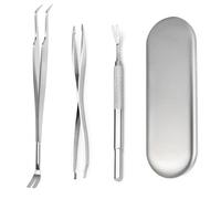 jatimdotin 3Pcs Tick Remover Tool, 2 in 1 Tick Remover, Professional Stainless Steel Tick Remover for Dogs, Cats, Humans, with Tweezers, Shovel and Storage Box
