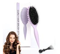 jatimdotin Hair Brush, Curl Hair Brush for Women, Boar Bristles Hair Brush for Combing and Shaping, Professional Brush Curl Separation for Defined Curls (Purple)
