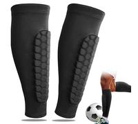 jatimdotin Shin Pads, Soccer Shin Guards, Honeycomb Compression Sleeve Football Shin Guards, Flexible Comfort & Protection, Football Shin Guards Sleeves For Teenagers and Adults (Black-M)